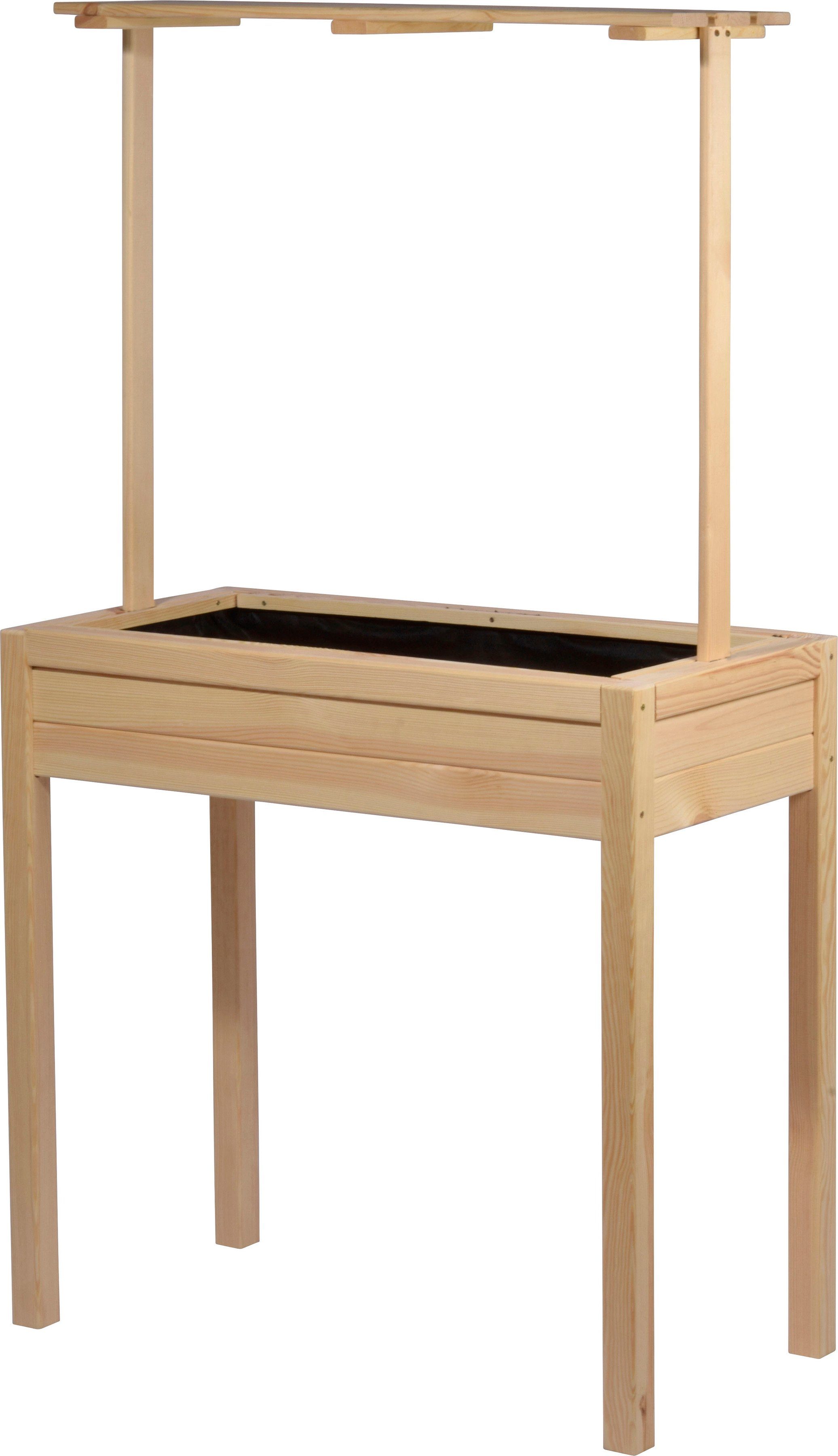 dobar Hochbeet Florenz, mit erhöhter Ablage, FSC®-Kiefernholz, transparent imprägniert