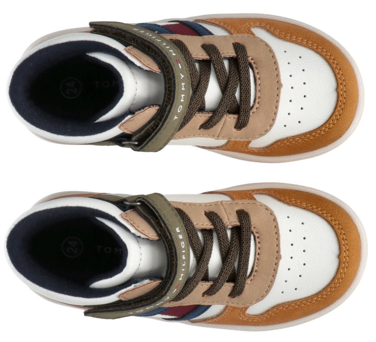 Tommy Hilfiger FLAG HIGH TOP SNEAKER colorblocking Sneaker Look im modischen LACE-UP/VELCRO