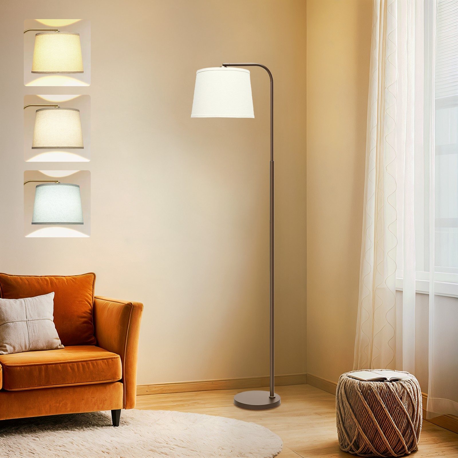 Tukrool Stehlampe Standleuchten,Bogenlampe 166cm,Dimmbar LED Stehleuchte günstig online kaufen