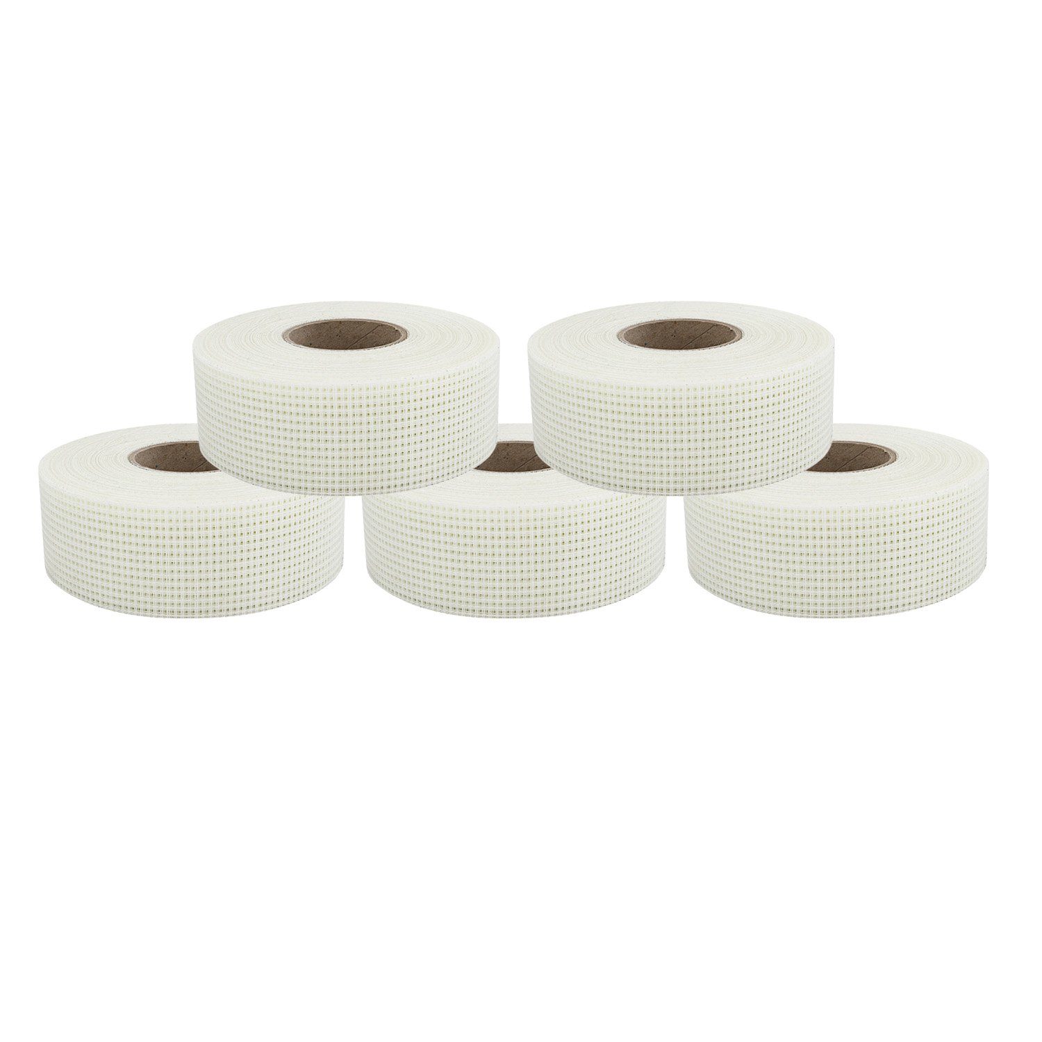 varivendo Klebeband 5 Rollen Gitterband selbstklebend, 48mm x 20m (Rollen, 5-St., Gitterband) Fugenband Fugenstreifen Fugendeckstreifen Trockenbau