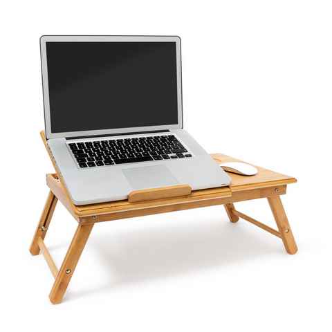 relaxdays Laptoptisch Bambus Betttablett mit Leseklappe