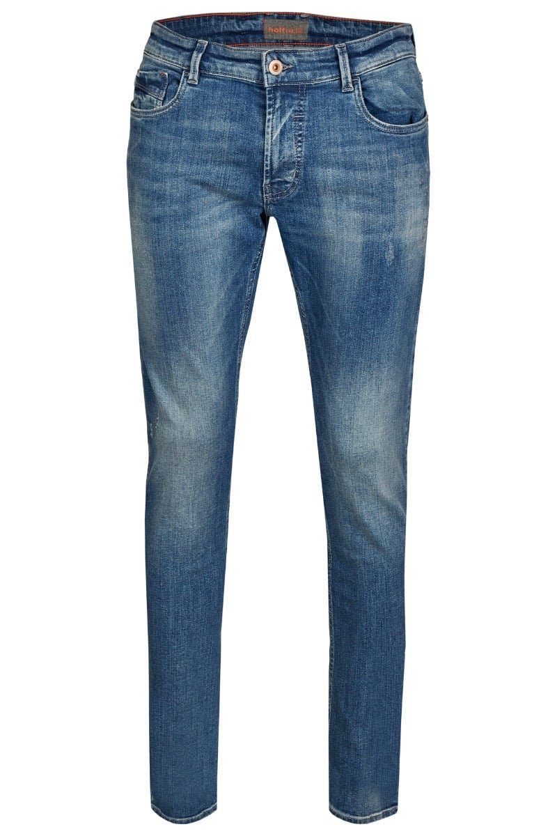 Hattric Slim-fit-Jeans Hattric Herren 5-Pocket-Jeans Davis Stretch Light light blue destroyed