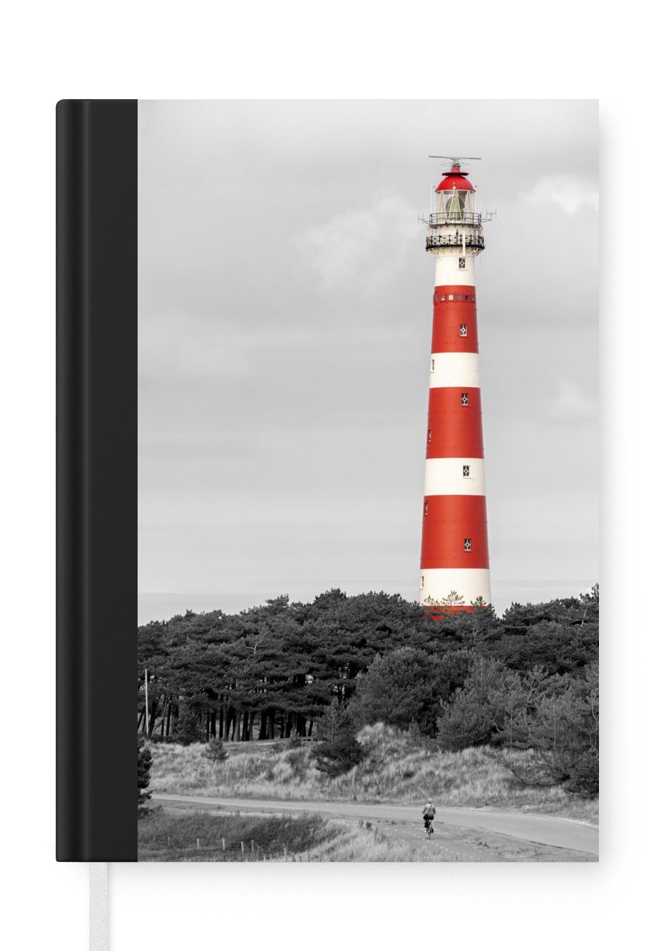 MuchoWow Notizbuch Strand - Leuchtturm - Bäume, Journal, Merkzettel, Tagebuch, Notizheft, A5, 98 Seiten, Haushaltsbuch