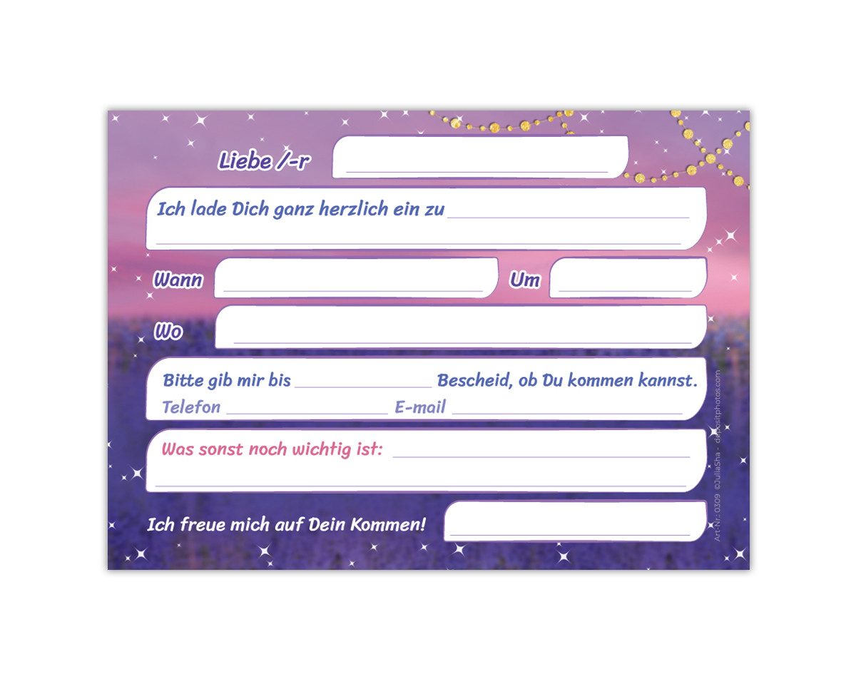 JUNAPACK Einladungskarten Pferd Einladungen zum Kindergeburtstag Fohlen lila Mädchen, Einladungskarten mit einem Pferd Motiv für Kinder