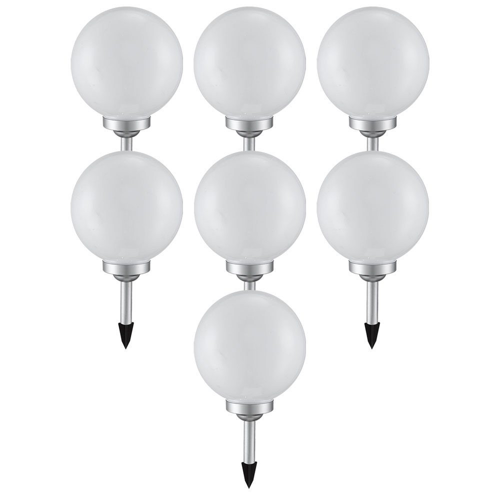 etc-shop LED Solarleuchte, LED-Leuchtmittel fest verbaut, 7x Solarleuchten Kugel Garten LED Deko Solarkugel für Außen 20 cm