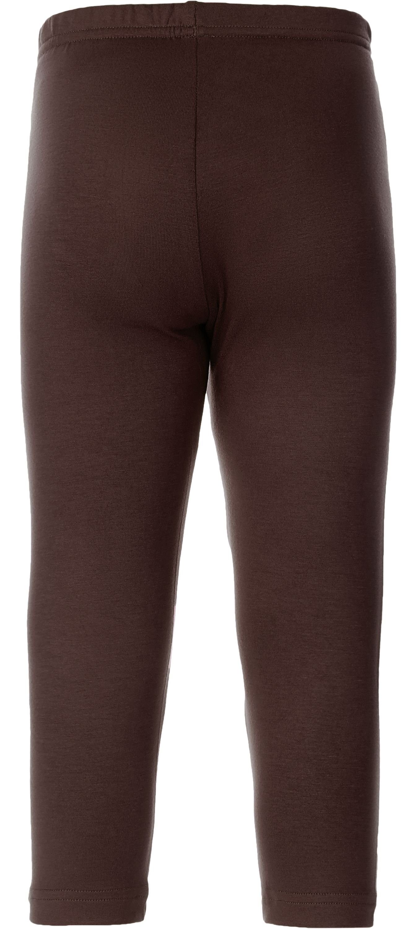 aus Merry Bund 3/4 Baumwolle Style (1-tlg) elastischer Capri Braun Leggings Leggings MS10-226 Mädchen