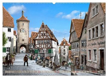 CALVENDO Wandkalender Rothenburg ob der Tauber um das Jahr 1900 – Fotos neu restauriert und detailcoloriert. (Premium, hochwertiger DIN A2 Wandkalender 2023, Kunstdruck in Hochglanz)