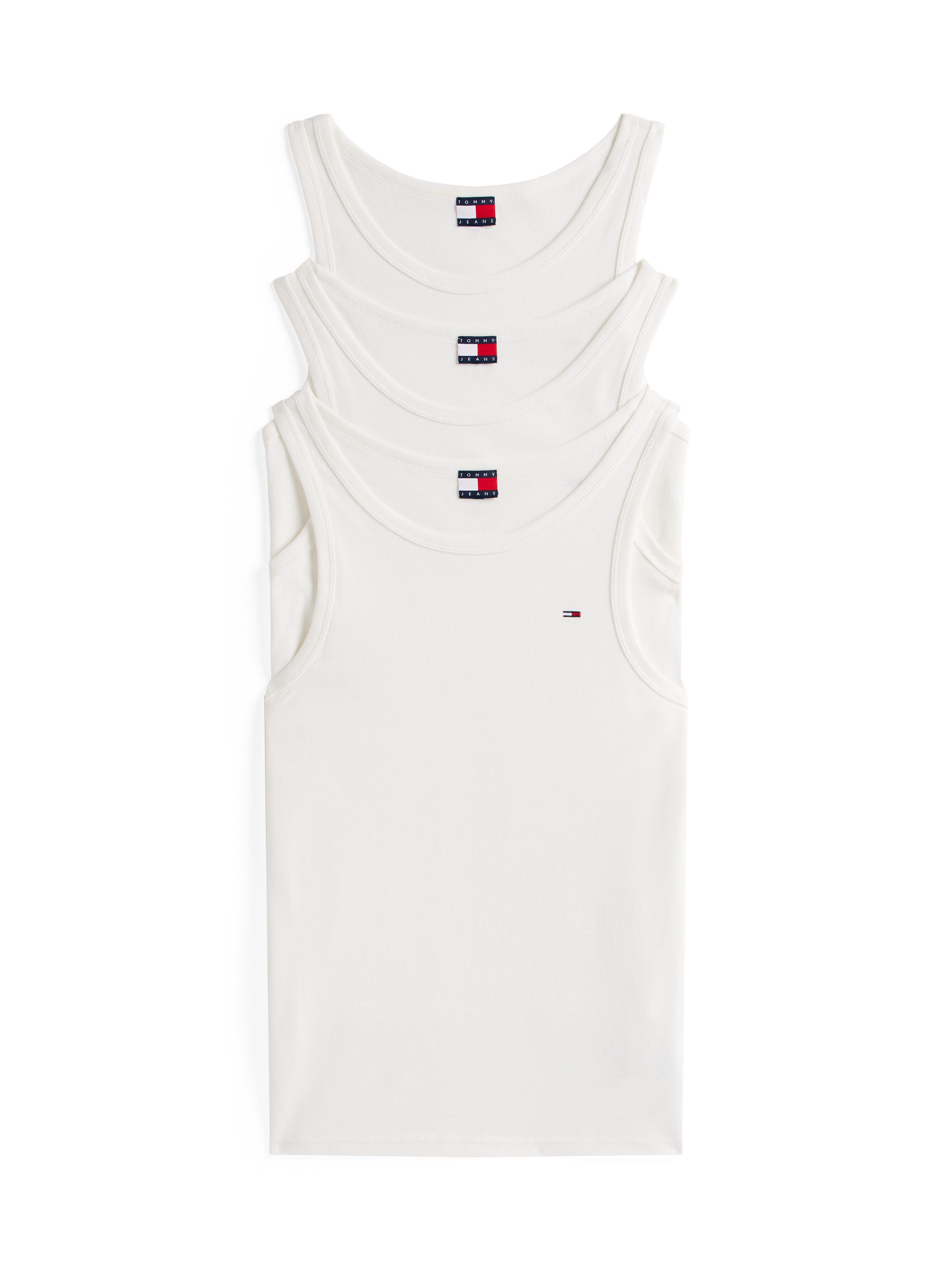 Tommy Jeans Tanktop TJM XSLIM 3 PACK FLAG TANK EXT Mit tiefem Rundhalsaussc günstig online kaufen
