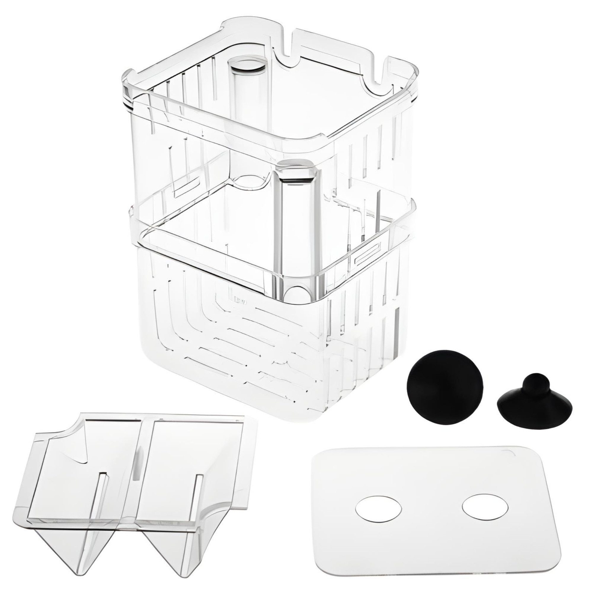 HS.SUPPLY Aquarium Aufzuchtbecken, Ablaichbehälter, Mini Aquarium, Mit Trennboden zur Aufzucht zweier Tiere gleichzeitig