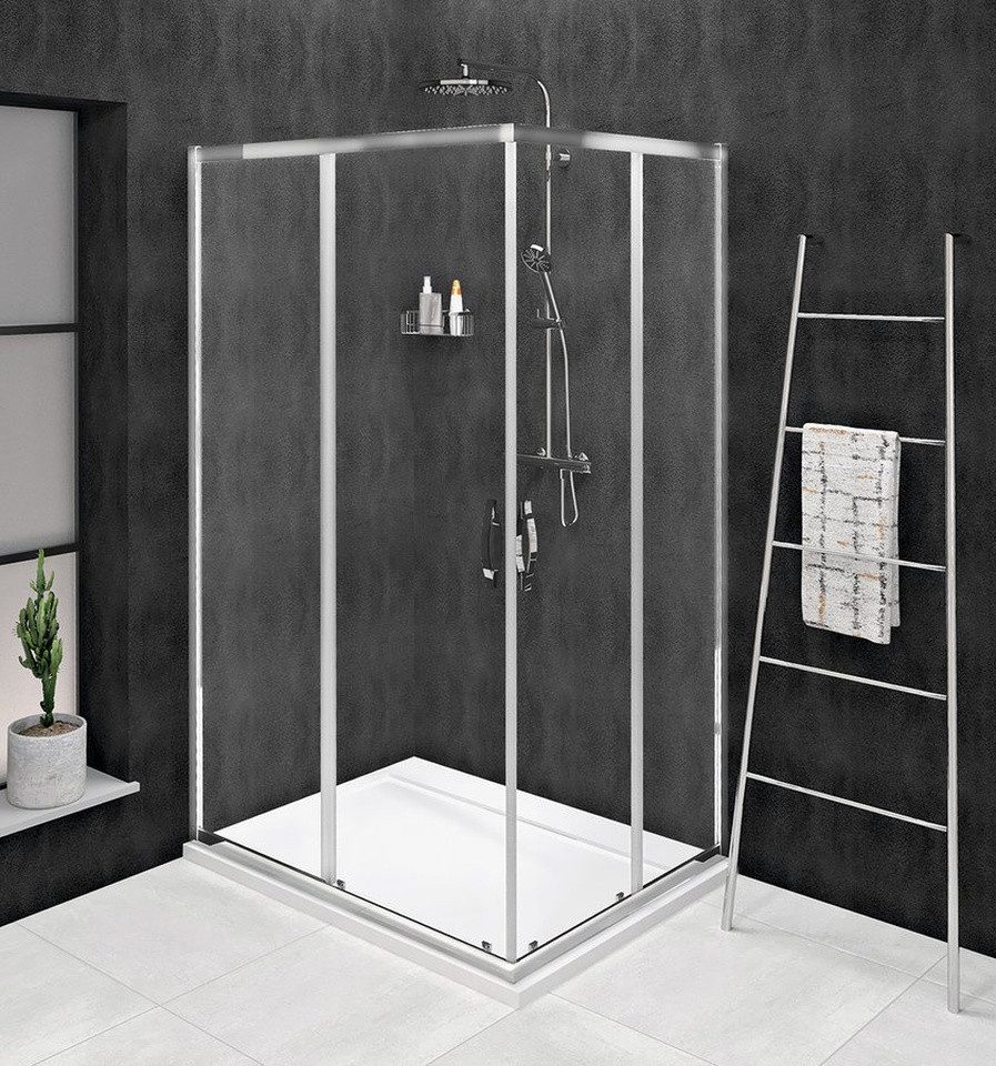 Gelco Komplettdusche Rechteckige Duschkabine 1200x900 mm, L/R Variante, Eckeinstieg, BxT: 120x90 cm, Gelco-GS2112-04-SET