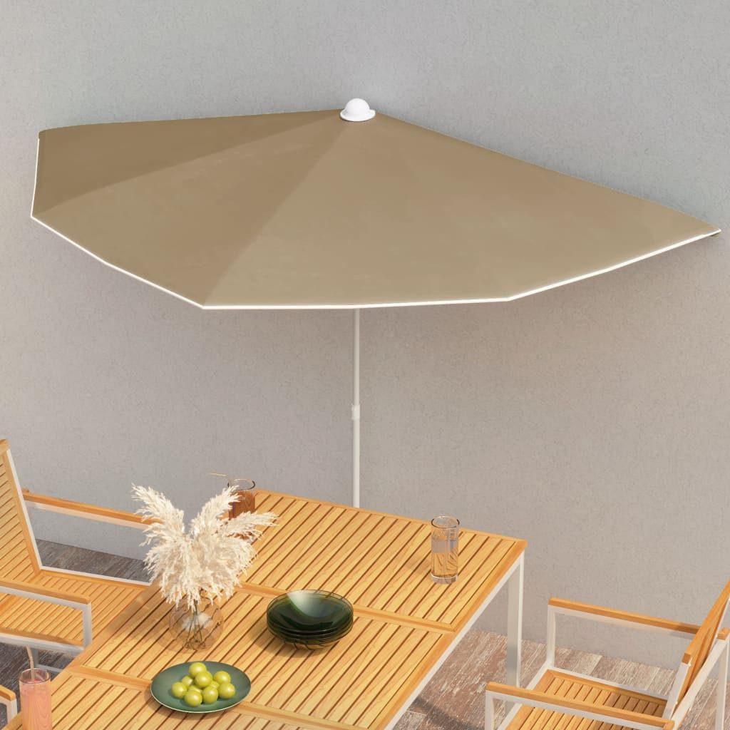 furnicato Sonnenschirm Halb-mit Mast 180x90 cm günstig online kaufen