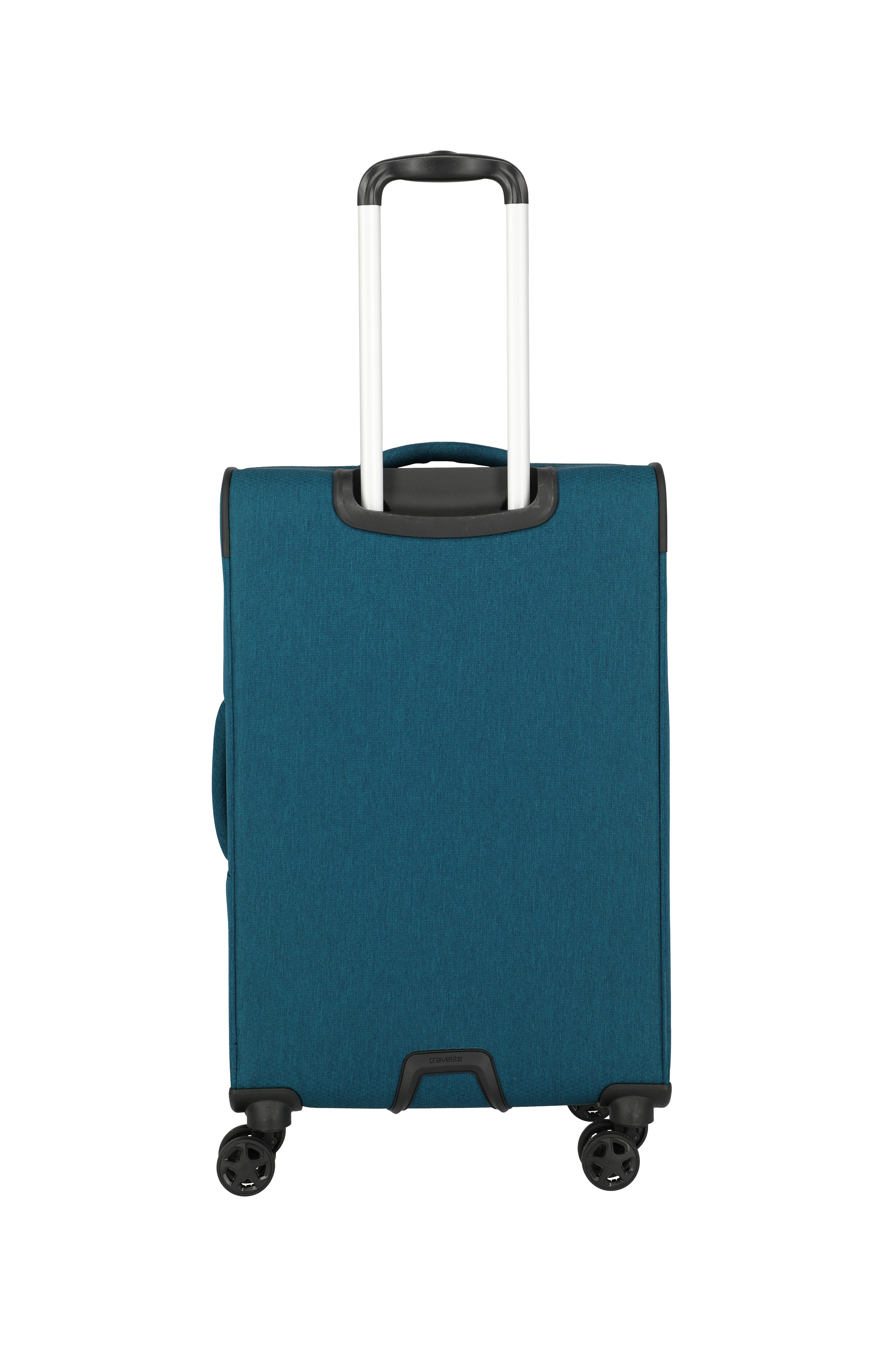 travelite Trolley KICK OFF Reisekoffer, 4 Rollen, 4 Doppelrollen, Außentaschen und Packgurte – leicht und robust – Bild 4 von 5