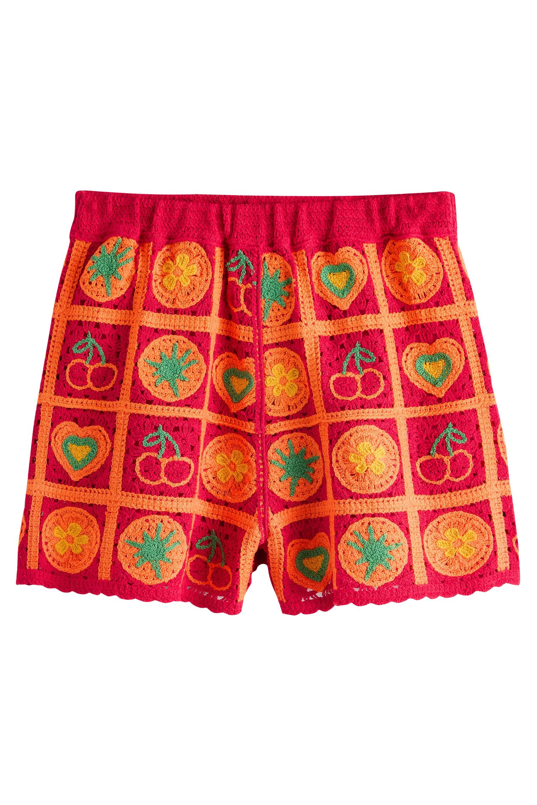 Next Shorts Co-Ord Baumwollshorts mit Häkelbesatz (1-tlg)