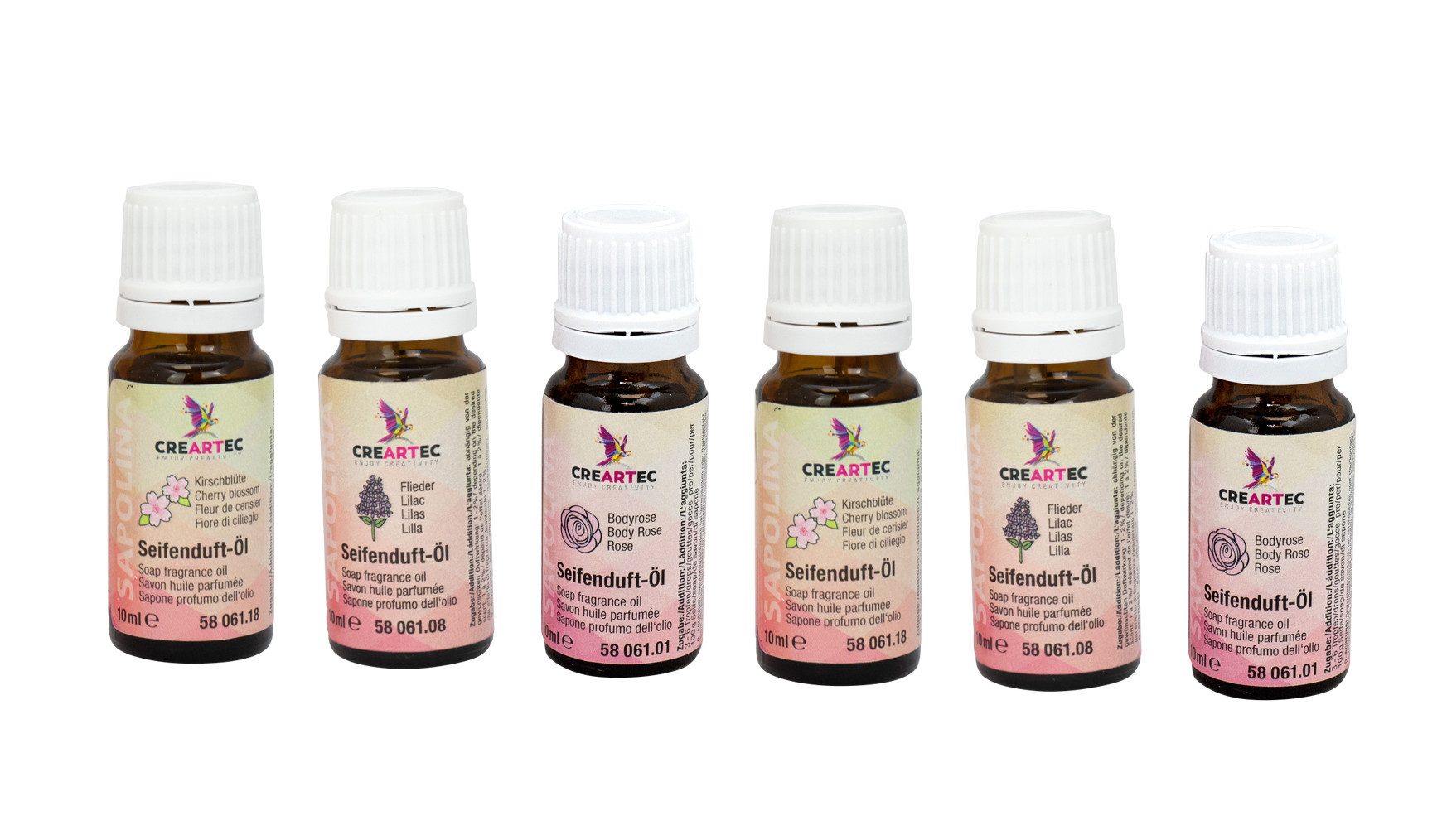 CREARTEC Seifenduftöl 2er Set Frühling - 6 Öle je 10 ml Inhalt, Made in Germany