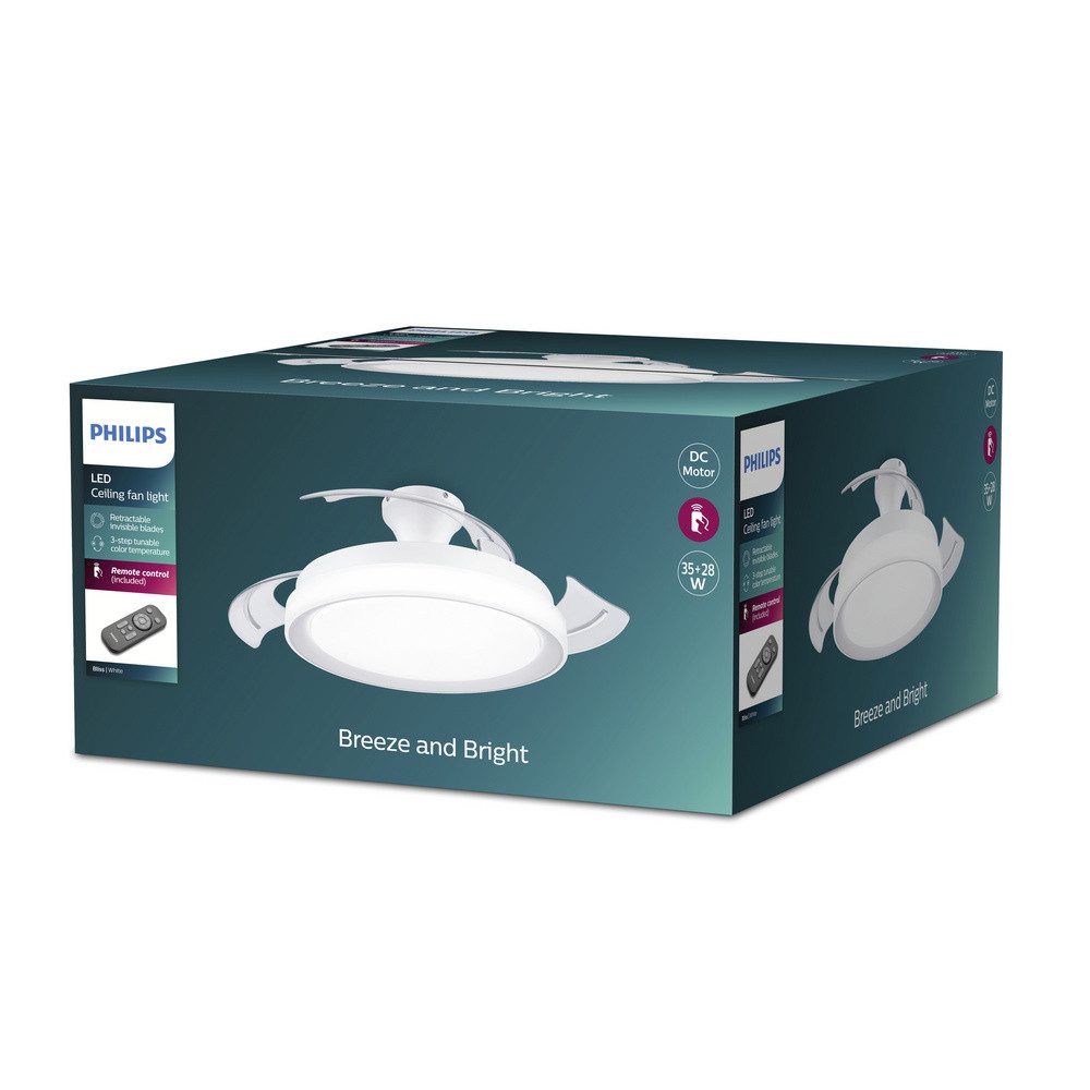 Philips Bodenventilator Philips LED Bliss Deckenventilator 28 W, 35 W (x H) 510 mm x 418 mm, 51.00 cm Durchmesser