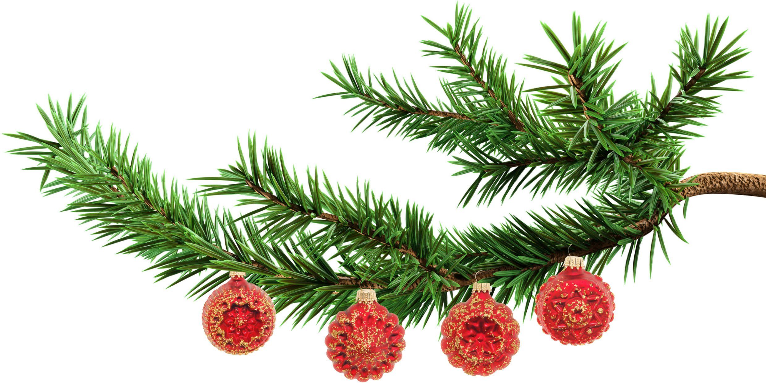 Krebs Lauscha (4-tlg), rot, Weihnachtsdeko Glas Christbaumschmuck Christbaumkugeln Glaskugelformen, cm aus 5 ca. Glas, Breite Weihnachtsbaumkugel