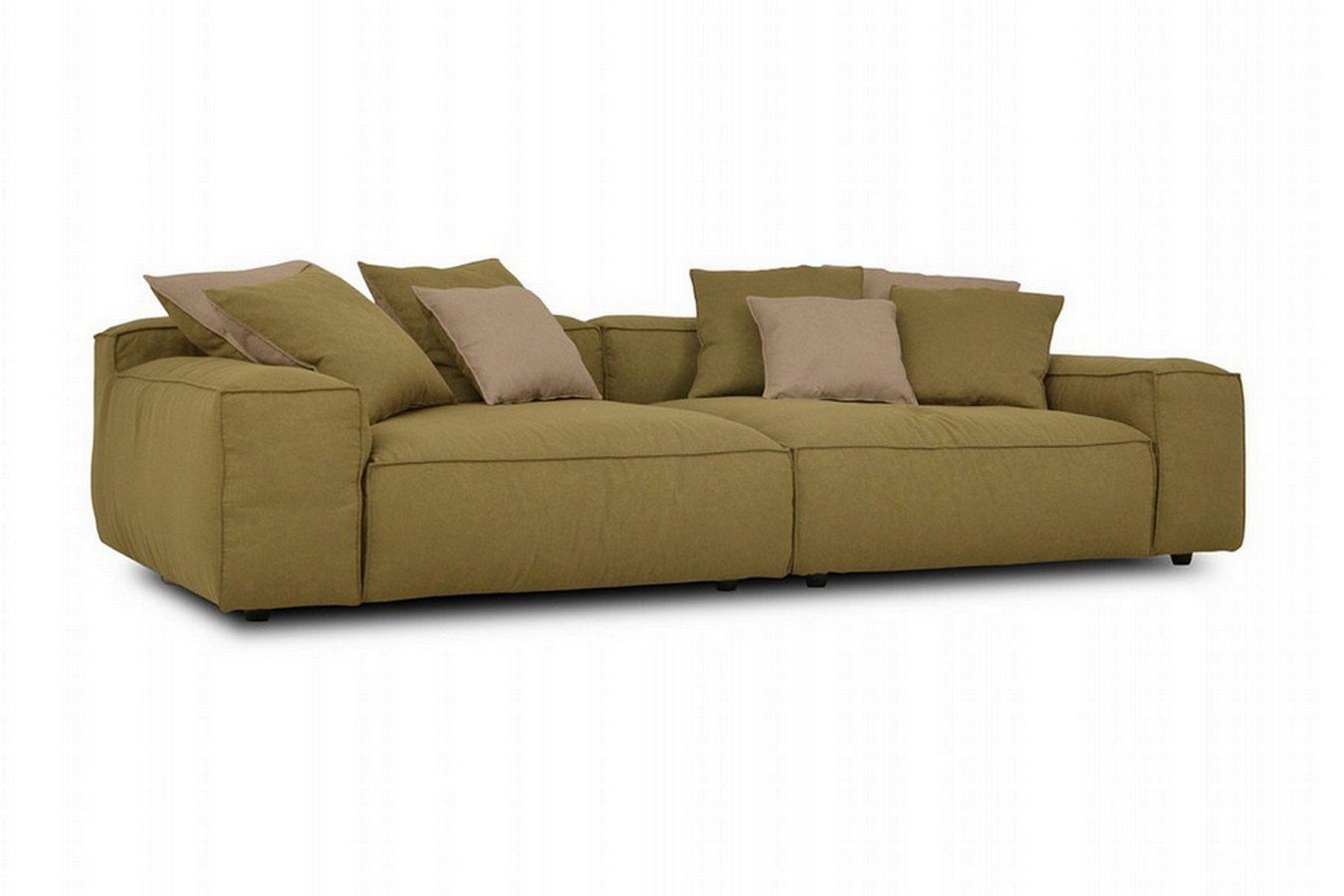 daslagerhaus living Big-Sofa Sofa Than 4 Sitzer Stoff olive B 264 cm