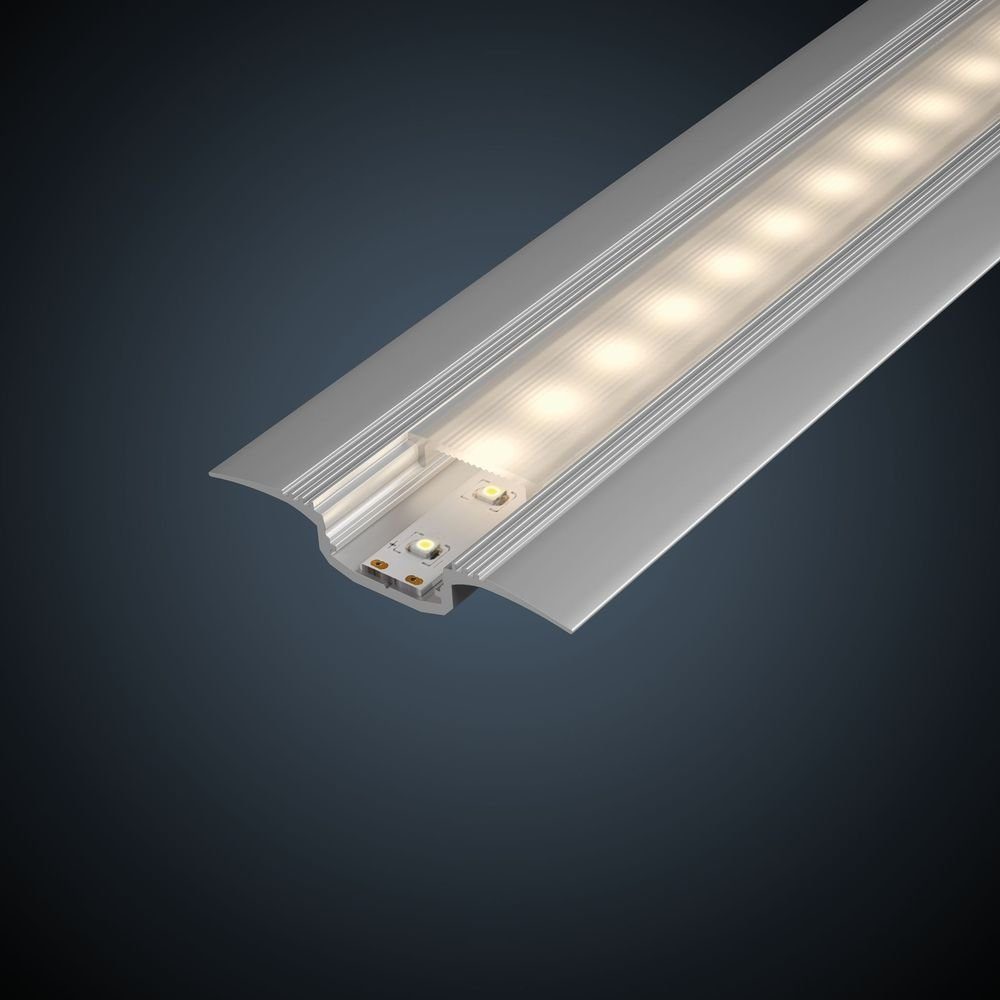 Paulmann LED-Stripe-Profil Function Step Profil Diffusor 100cm Alu eloxiert/Satin Alu/Kunststoff, 1-flammig, LED Streifen Profilelemente