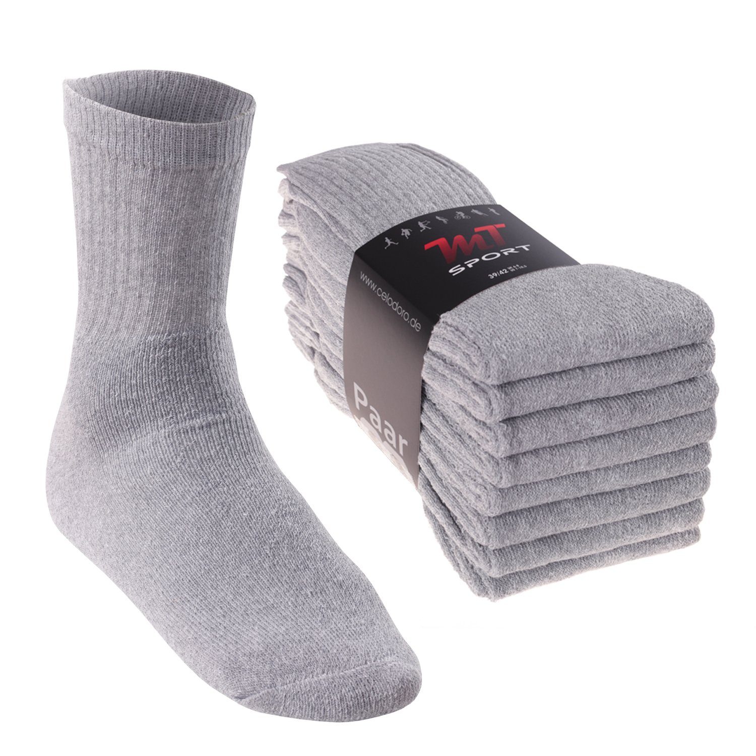 Paar) 8 / (8-32 (8-Paar) MT Damen/Herren Tennissocken Sport- Tennissocken Sportgrau Paar & Freizeitsocken