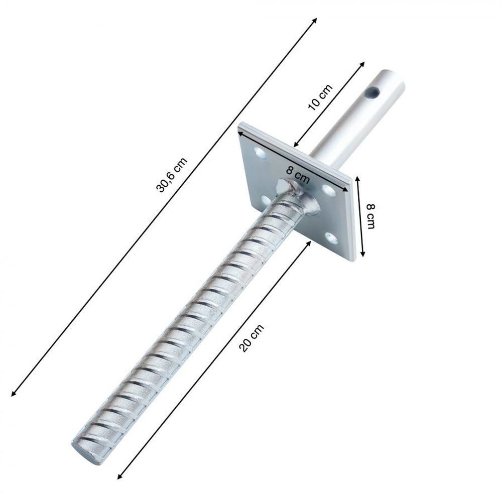 ROG-Gardenline Pfostenträger Pfostenträger 8x8 cm Platte, Dorn und Dolle, Länge 30,6 cm, Stahl, (1-St), verzinkt