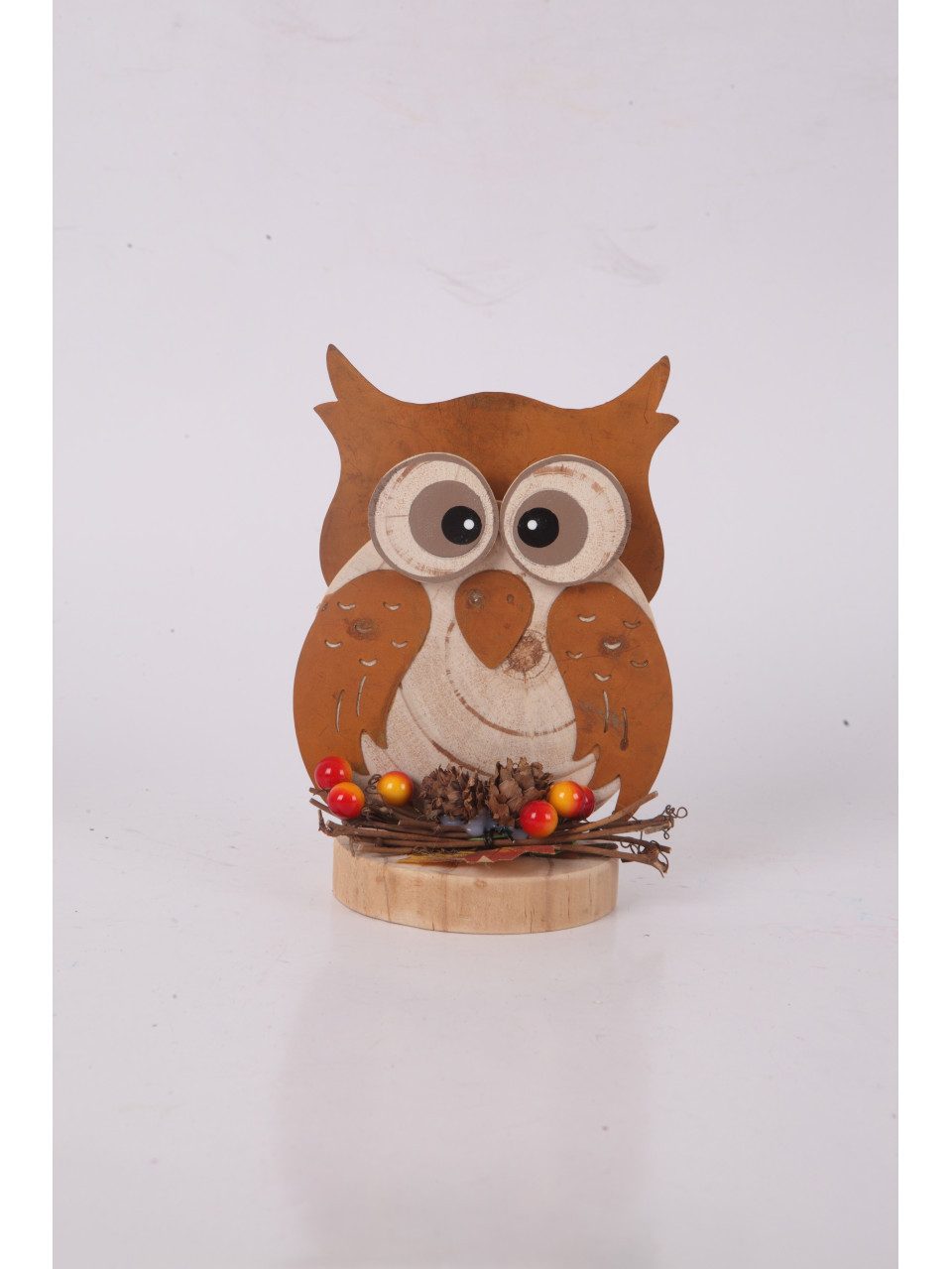 Trend Line Dekofigur Dekofigur Eule Holz 17 cm bunt günstig online kaufen