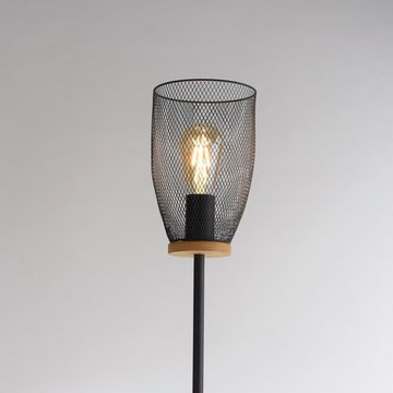 click-licht Stehlampe Stehleuchte Marit in Schwarz und Natur-dunkel E27, keine Angabe, Leuchtmittel enthalten: Nein, warmweiss, Stehlampe, Standlampe