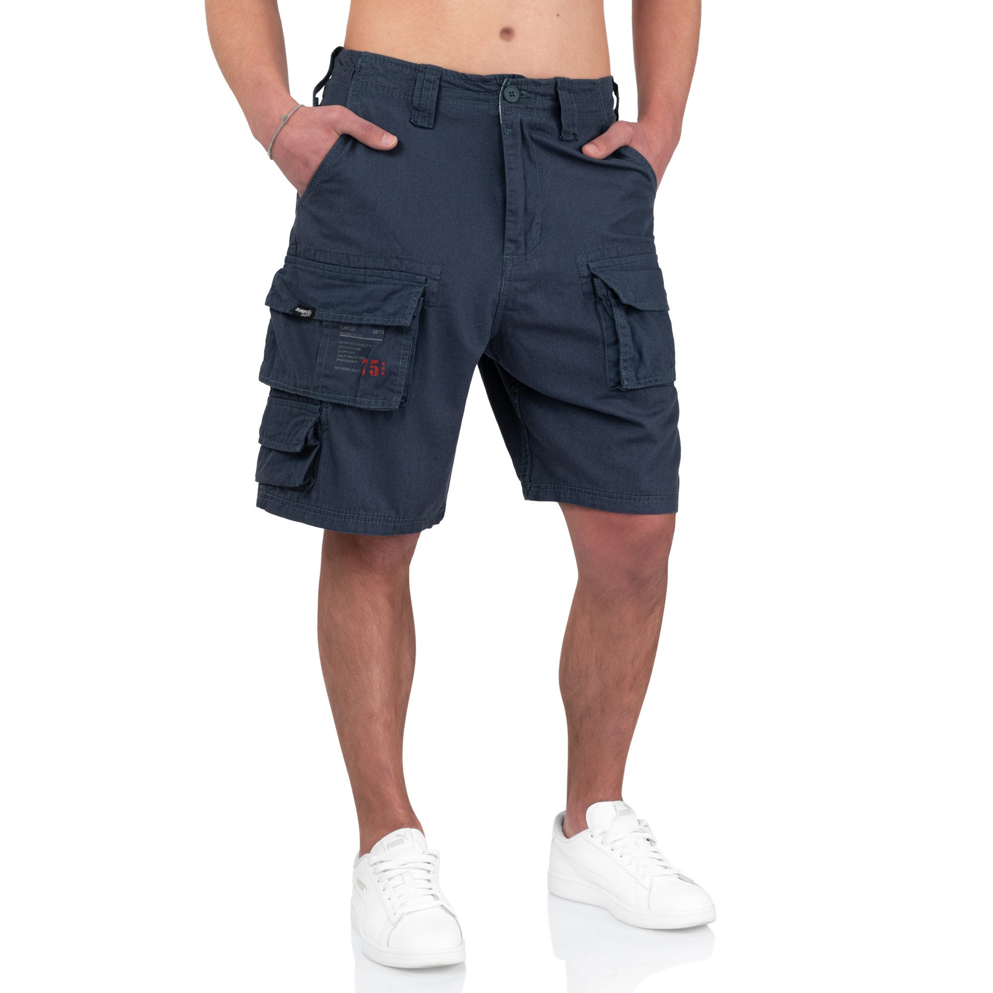 Trooper Cargoshorts Trooper Bermuda Baumwolle Sommer Shorts Kurze Hose Army knielang