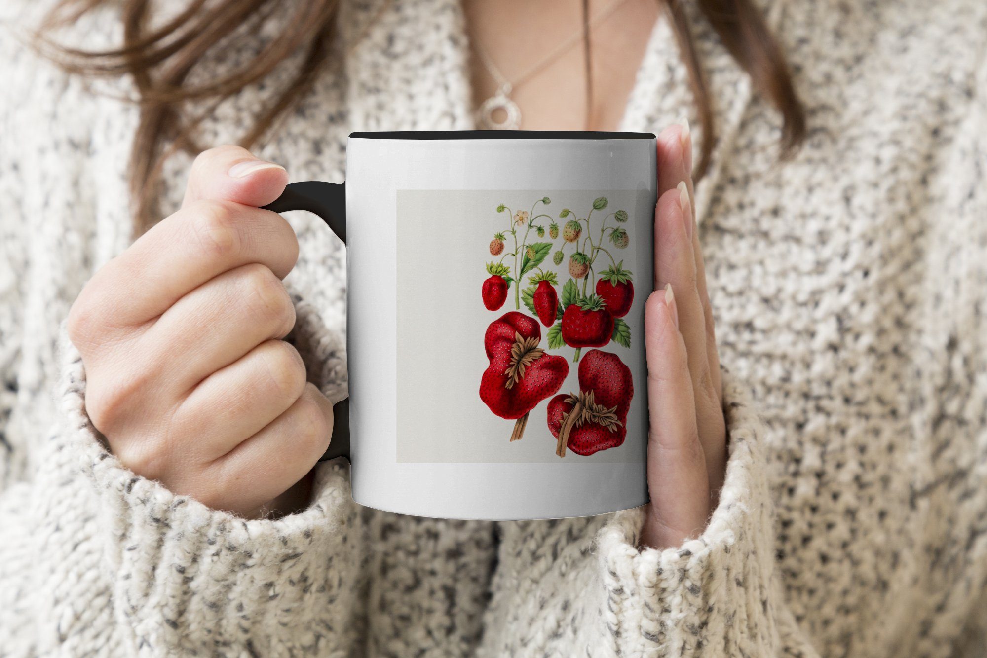 Keramik, Teetasse, - Farbwechsel, Zaubertasse, Kaffeetassen, Tasse MuchoWow Pflanze, Obst - Geschenk Lebensmittel