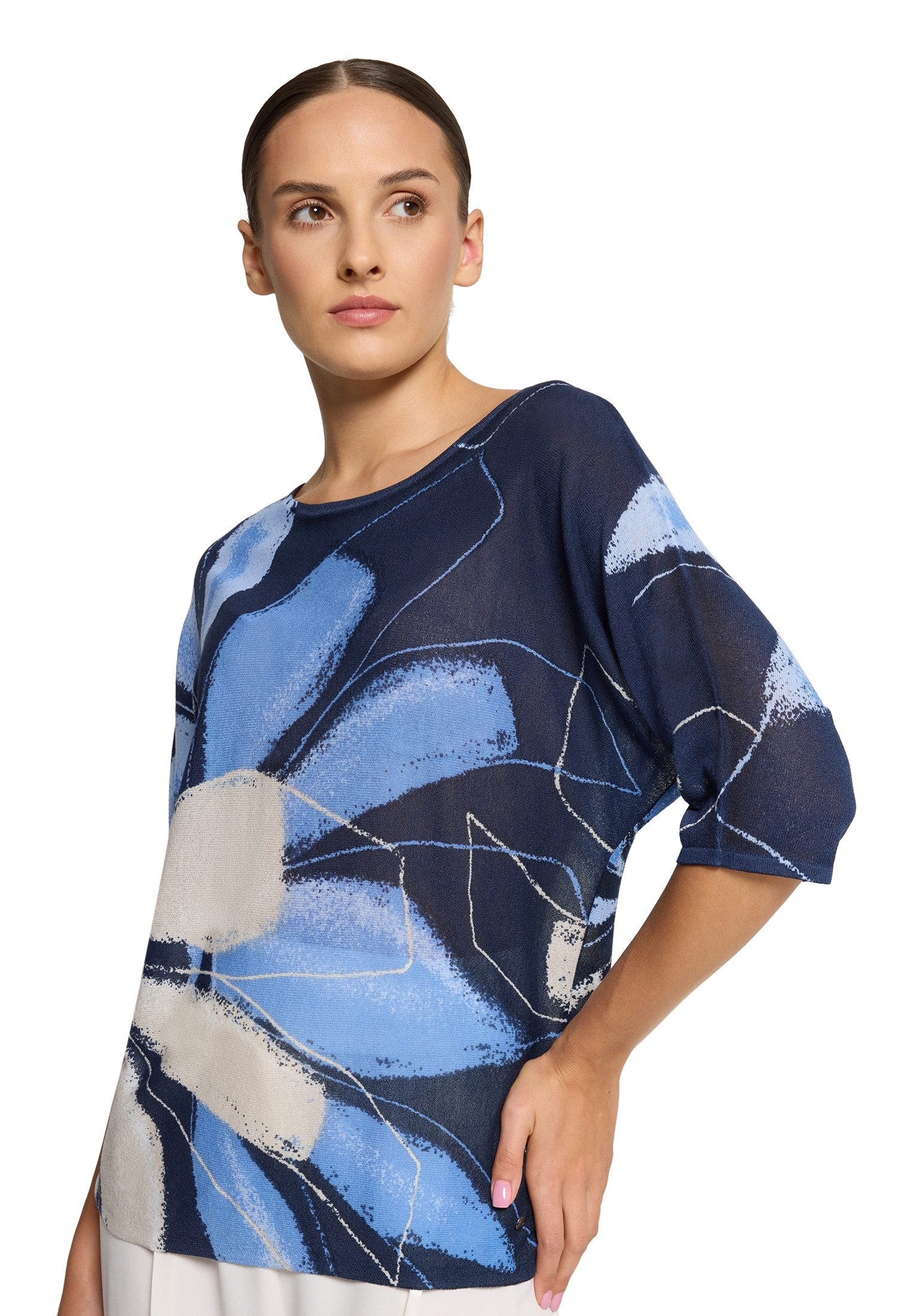 Betty&Co Strickpullover Damen mit Print (1-tlg) Druck