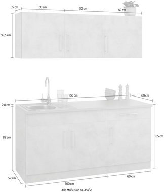 wiho Küchen Küche Cali, ohne E-Geräte, Breite 160 cm