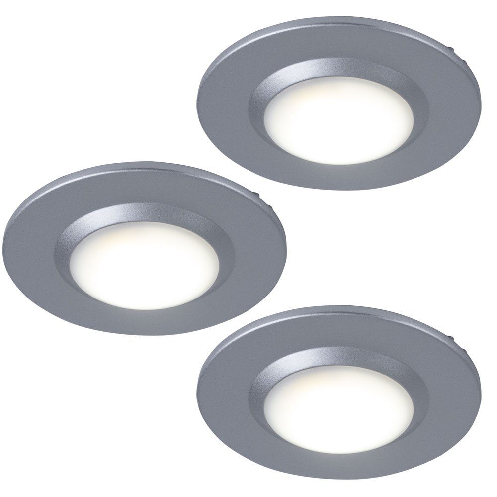 Paulmann LED Einbaustrahler, LED-Leuchtmittel fest verbaut, Neutralweiß, LED Einbaustrahler IP44 Badezimmerleuchte Deckenstrahler 3er Set