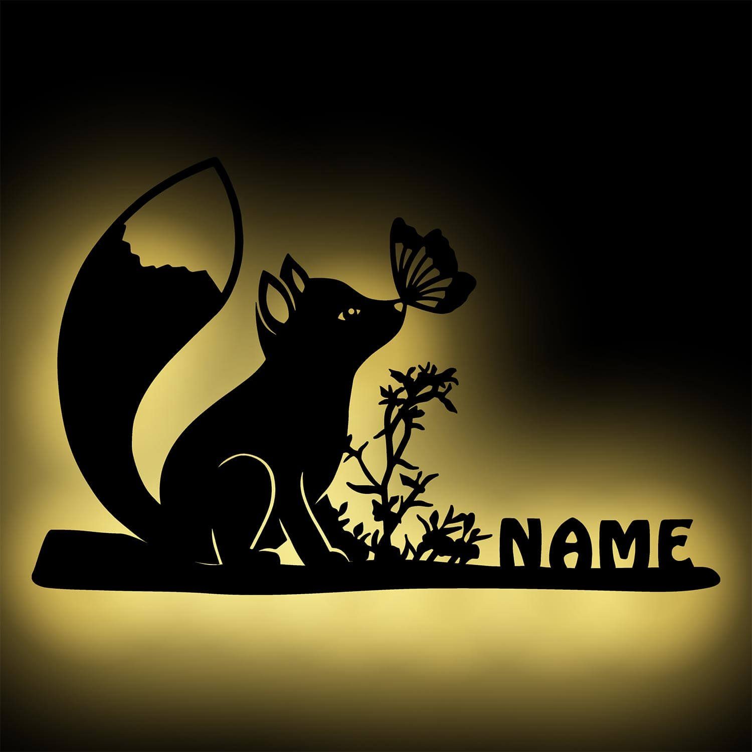 Namofactur LED Dekolicht Fuchs Schmetterling Wand günstig online kaufen
