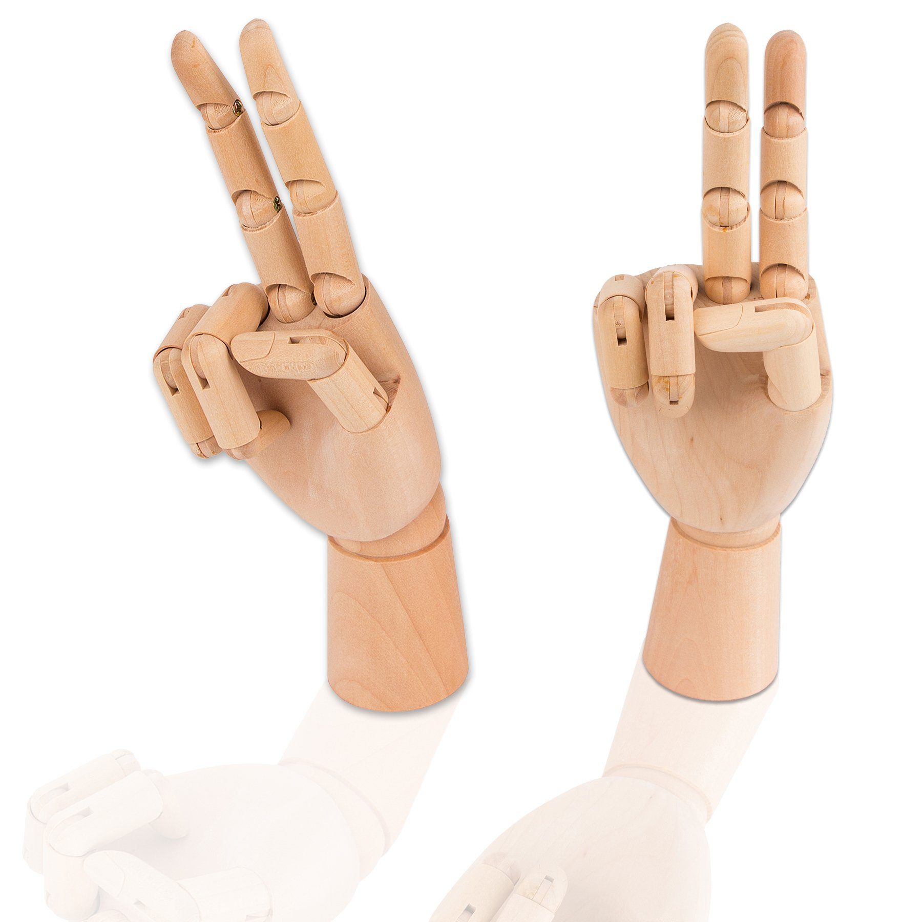 BigDean Dekofigur 2x Holzhand beweglich 19 cm übungshand für Nageldesign Modellhand (2 St). € 28,39