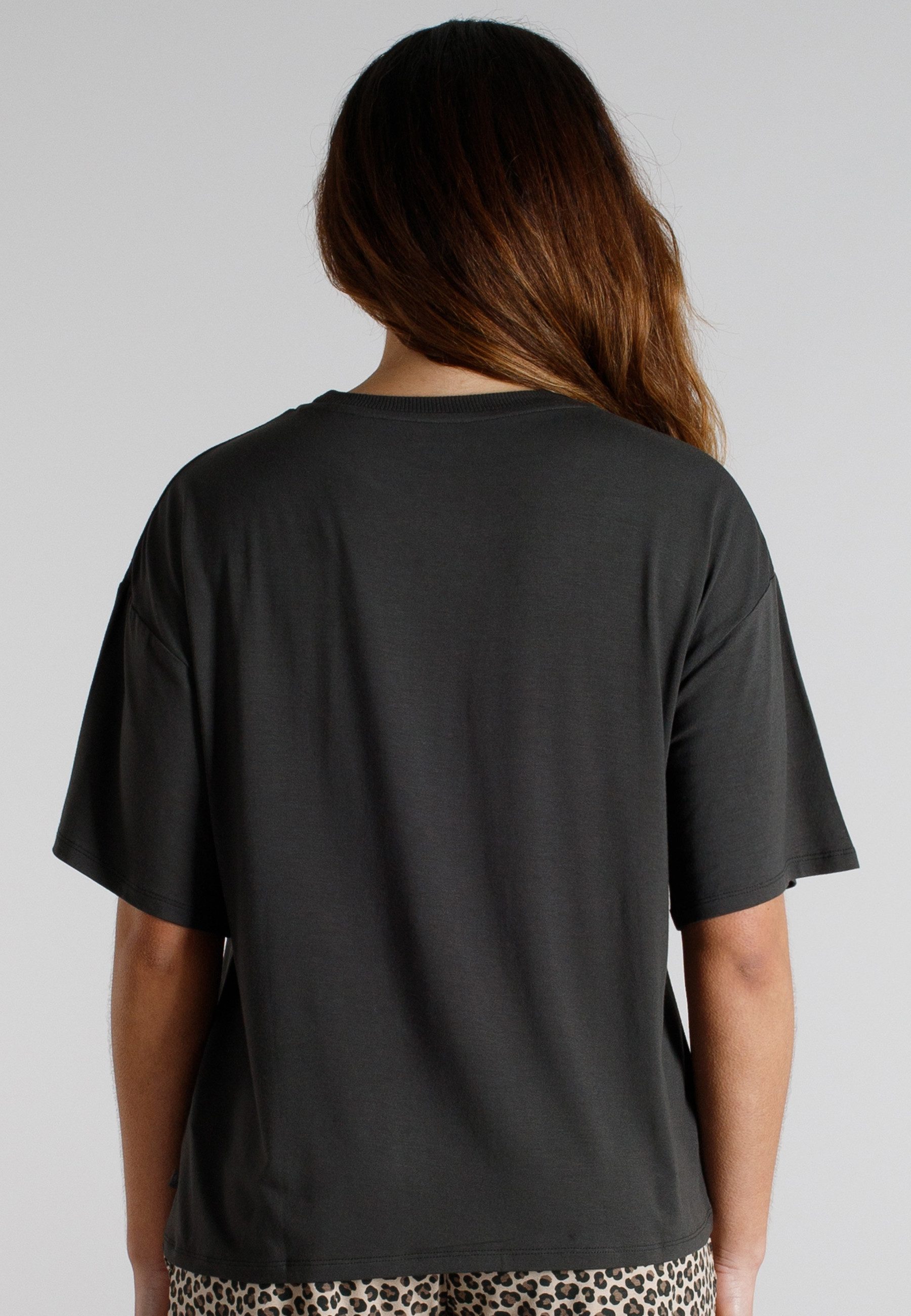 TOM TAILOR Sleepshirt TOM TAILOR Damen T-Shirt grau uni (1-tlg)