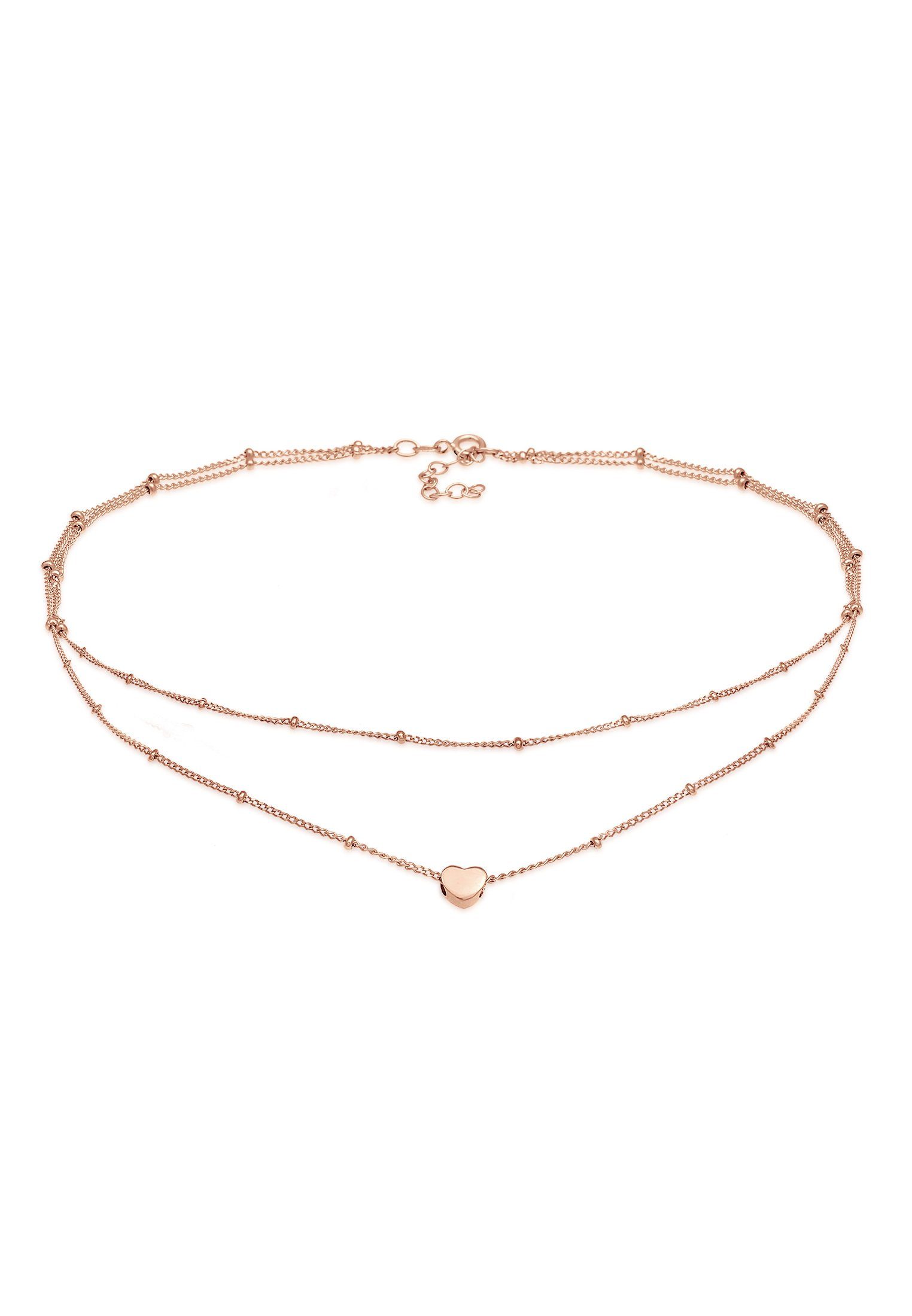 Elli Choker Choker Layer Kugelkette Herz 925 Silber