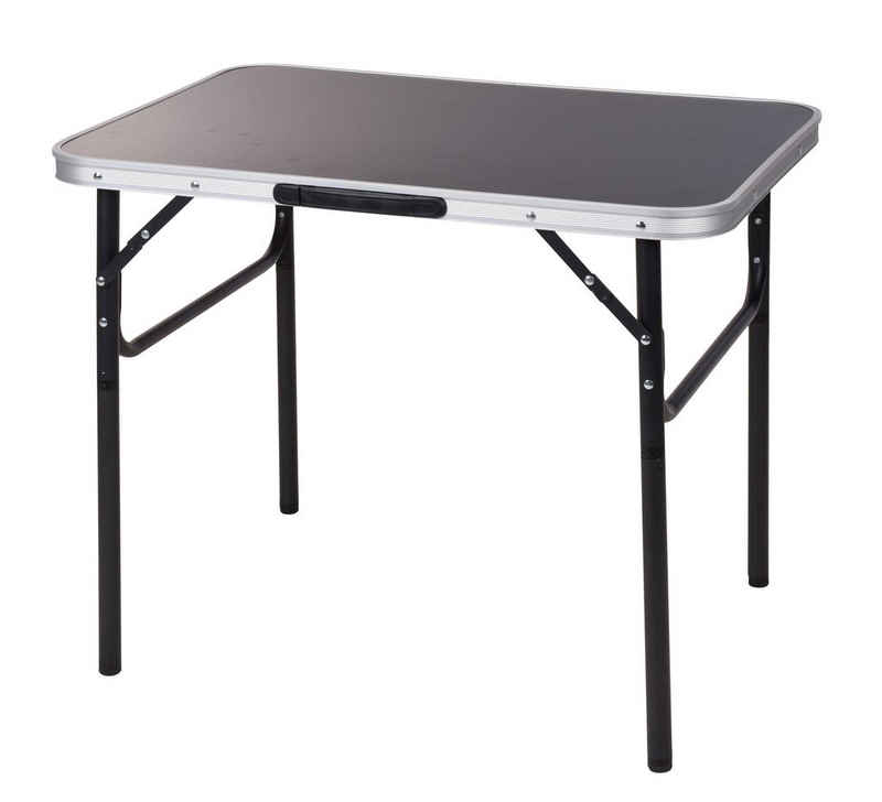Spetebo Campingtisch Camping Klapptisch schwarz - 75 x 55 cm (Set, 5-St., Tisch mit abschraubbaren Beinen 5tlg), höhenverstellbarer Gartentisch