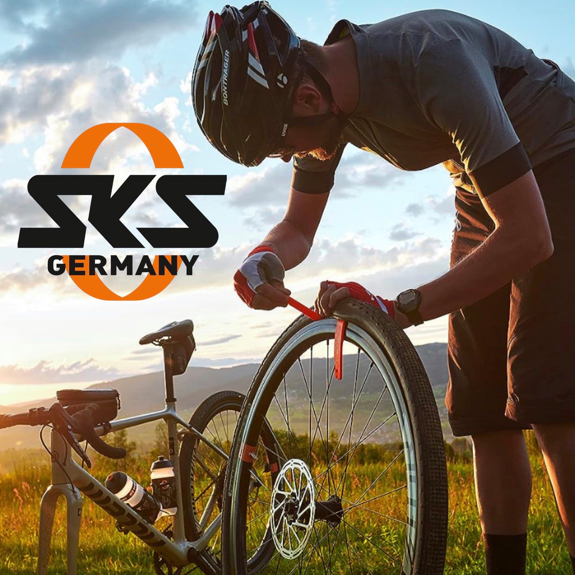 Orange SKS Werkzeug (3-teilig) Reifenheber SKS Fahrrad-Montageständer Fahrrad Levermen Set