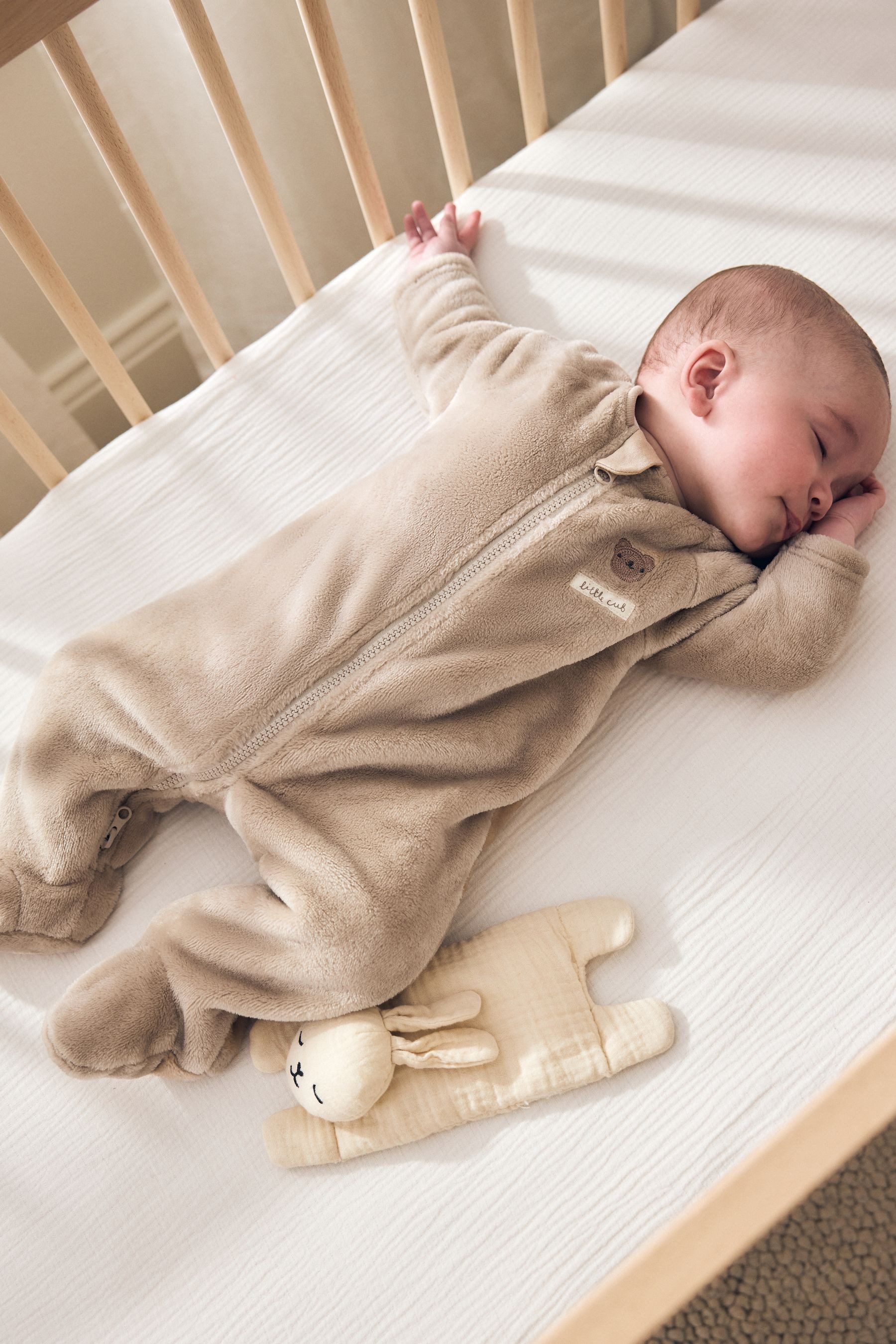 Next Schlafoverall Baby Fleece-Schlafanzug, Zwei-Wege-Reißverschluss (1-tlg) – Bild 2 von 5