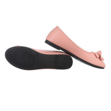 Ital-Design Damen Freizeit Ballerina Blockabsatz Klassische Ballerinas in Altrosa