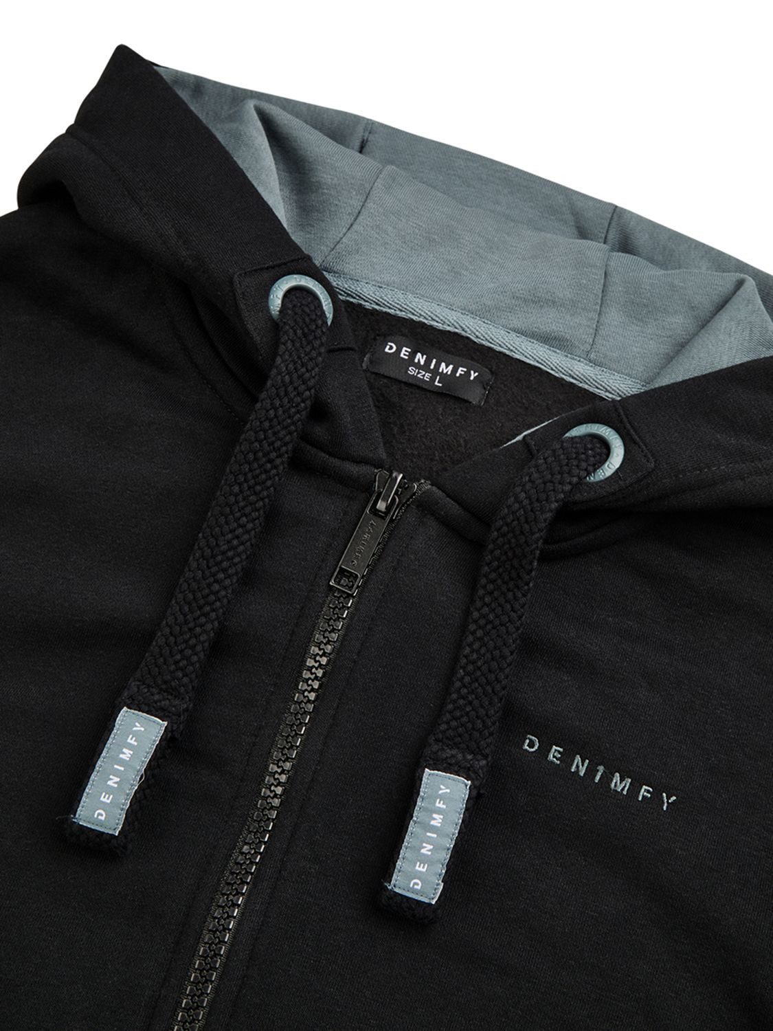 DENIMFY Kapuzensweatjacke Herren Sweatjacke DFLeo Regular Fit Hoodie mit Kängurutasche – Bild 4 von 4