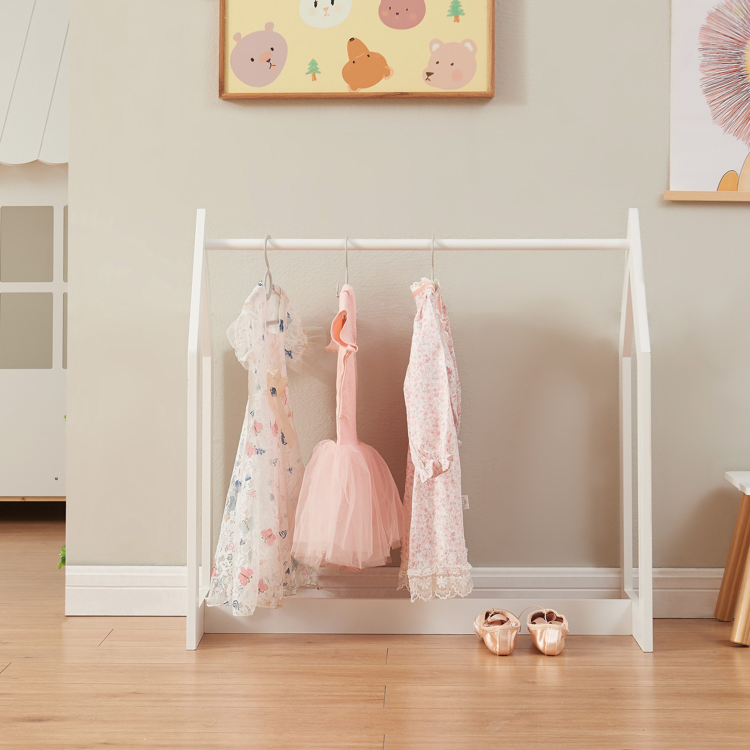 en.casa Garderobenständer, »Værløse« Kinder-Kleiderständer 78x75x35cm Weiß