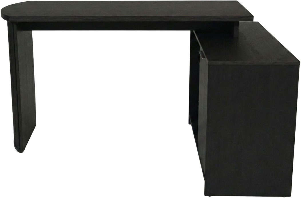 Jahnke Eckschreibtisch MOON C 14 E, Eckschreibtisch, wechselseitig montierbar, 2 Fächer, Breite:140 cm