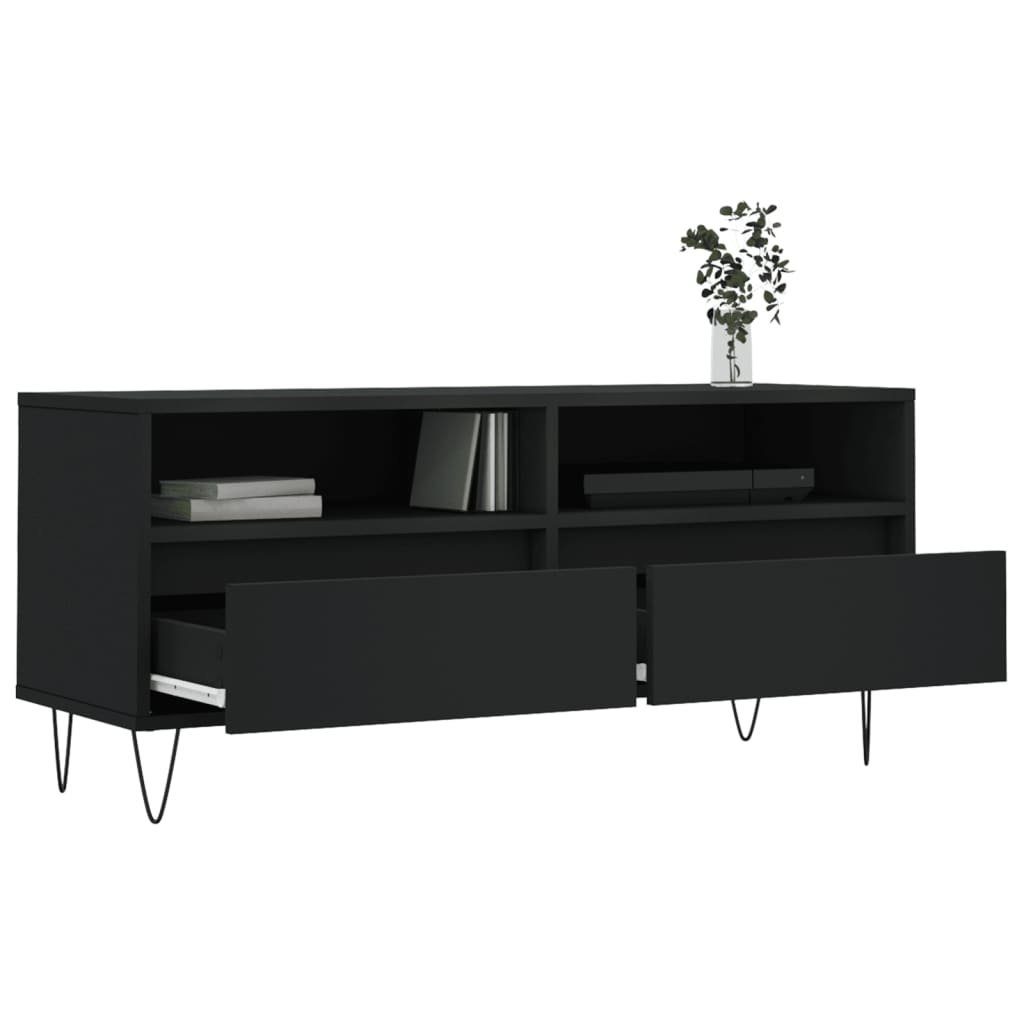 Holzwerkstoff furnicato 100x34,5x44,5 cm Schwarz TV-Schrank