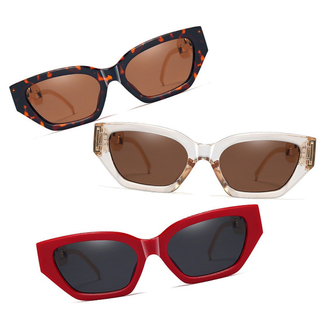 aus kleinem DÖRÖY Sonnenbrille Trendige mit Rahmen Metall,Sonnenbrille Damen-Sonnenbrille