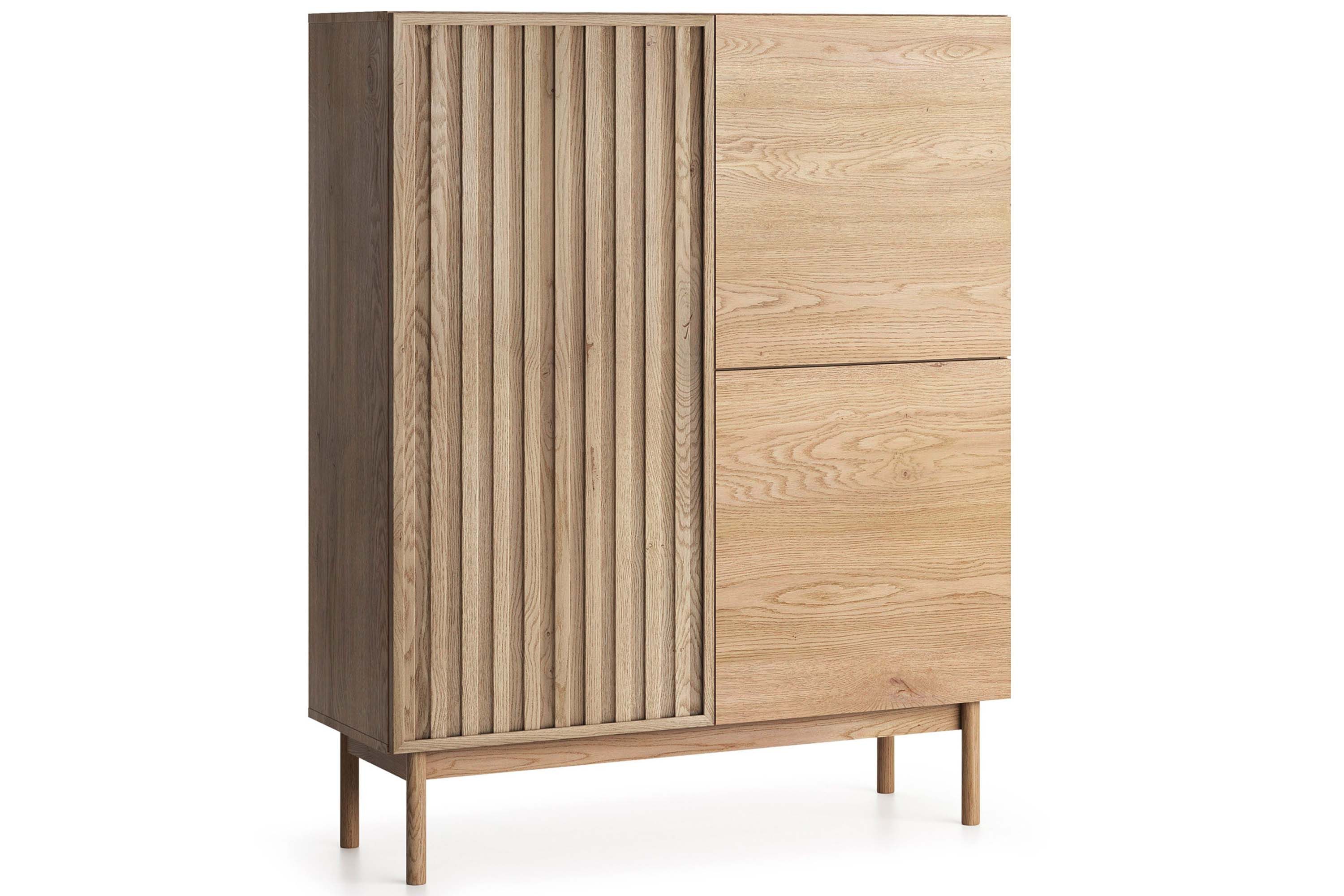 KONSIMO® Kommode HARMA Kombikommode, hergestellt in der EU, Loft-Stil, Lamellentüren, Push-to-Open