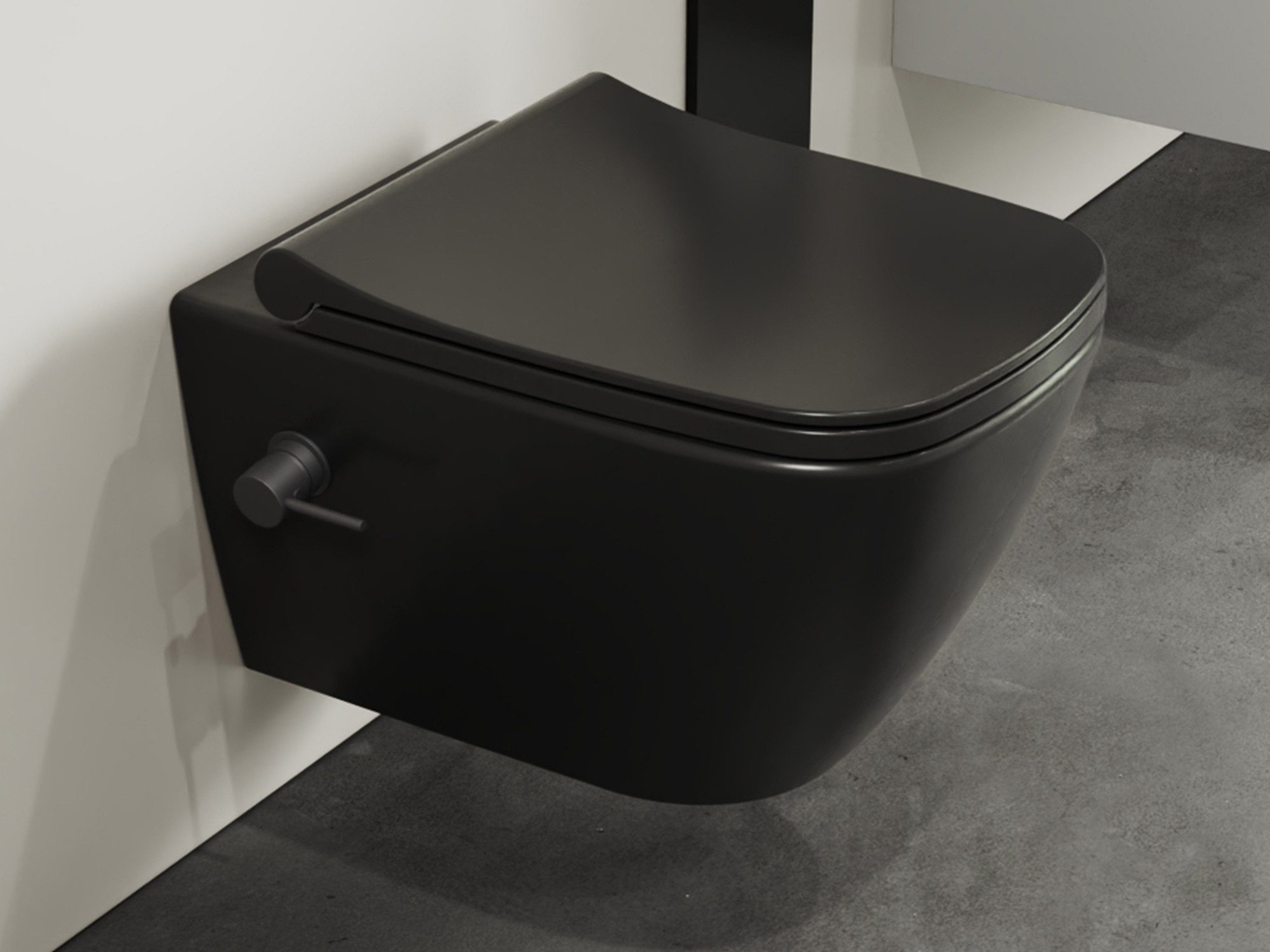 Aqua Bagno Dusch-WC Hänge-Dusch-WC spülrandlos Toilette mit Mischer & WC-Si günstig online kaufen