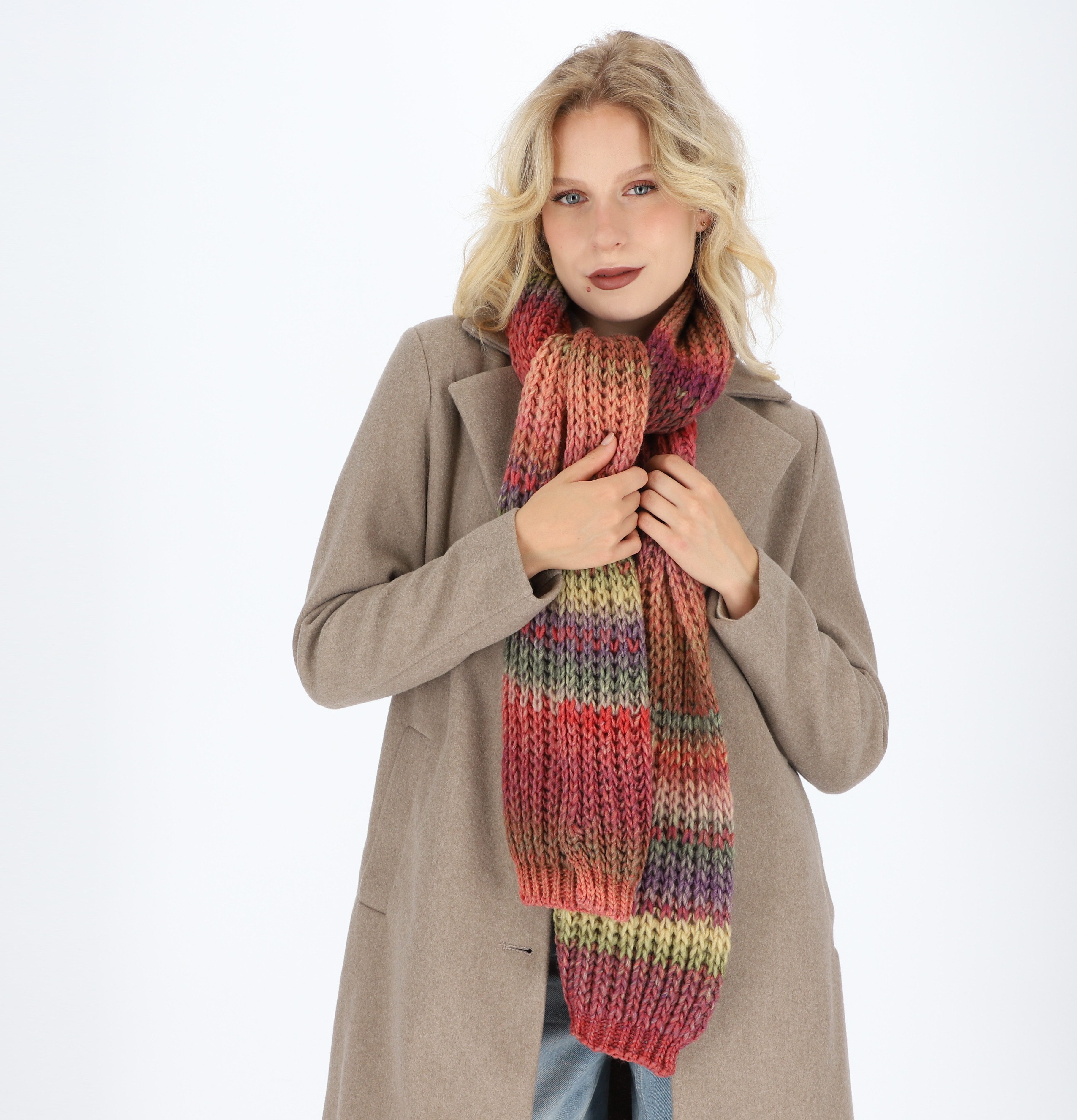 halsüberkopf Accessoires Strickschal Strickschal mit Farbverlauf, Made in G günstig online kaufen