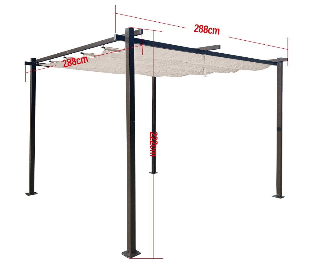 Jet-Line Pavillon Pavillon Gartenpavillon 3x3m braun Kairo Light UV-