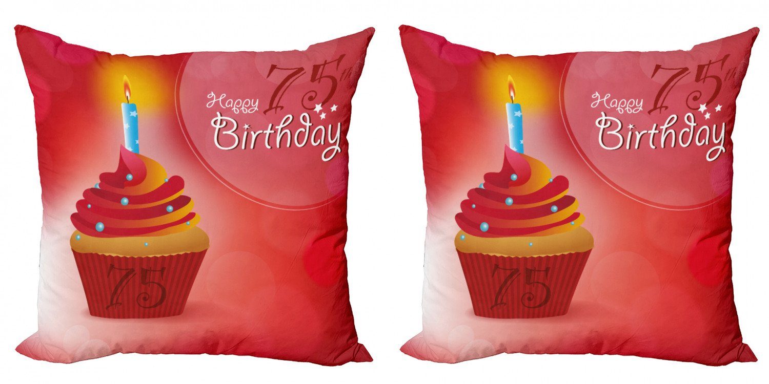 Kissenbezüge Modern Accent Doppelseitiger Digitaldruck, Abakuhaus (2 Stück), rot Starry Kerze Cupcake