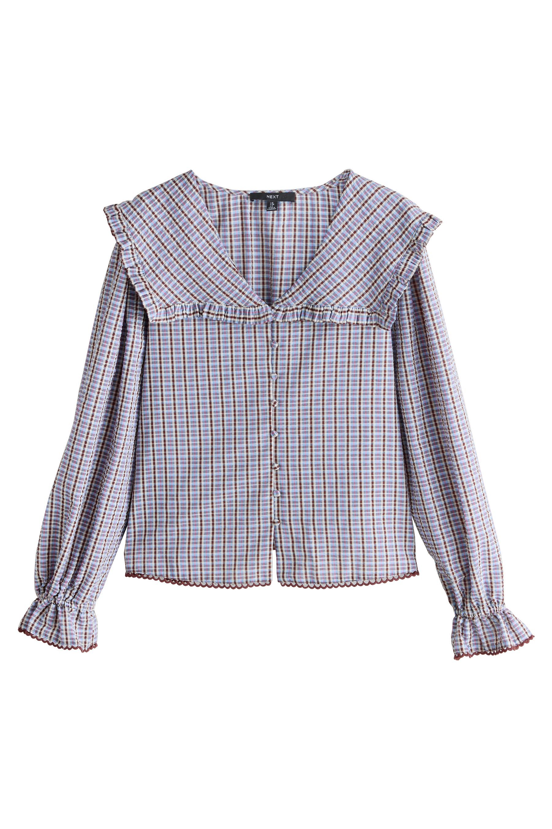 Next Langarmbluse Langärmelige Bluse mit übergroßem Kragen (1-tlg) günstig online kaufen